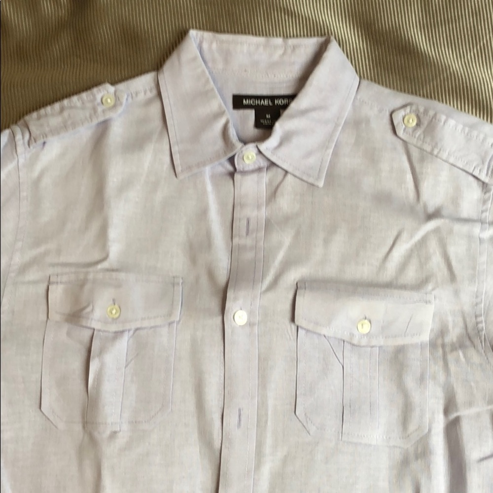 Michael Kors Summer Linen Shirt - Purple/Blue